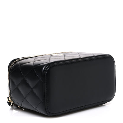 Chanel Lambskin Quilted Small Top Handle Vanity Case With Chain Black 4 of 10