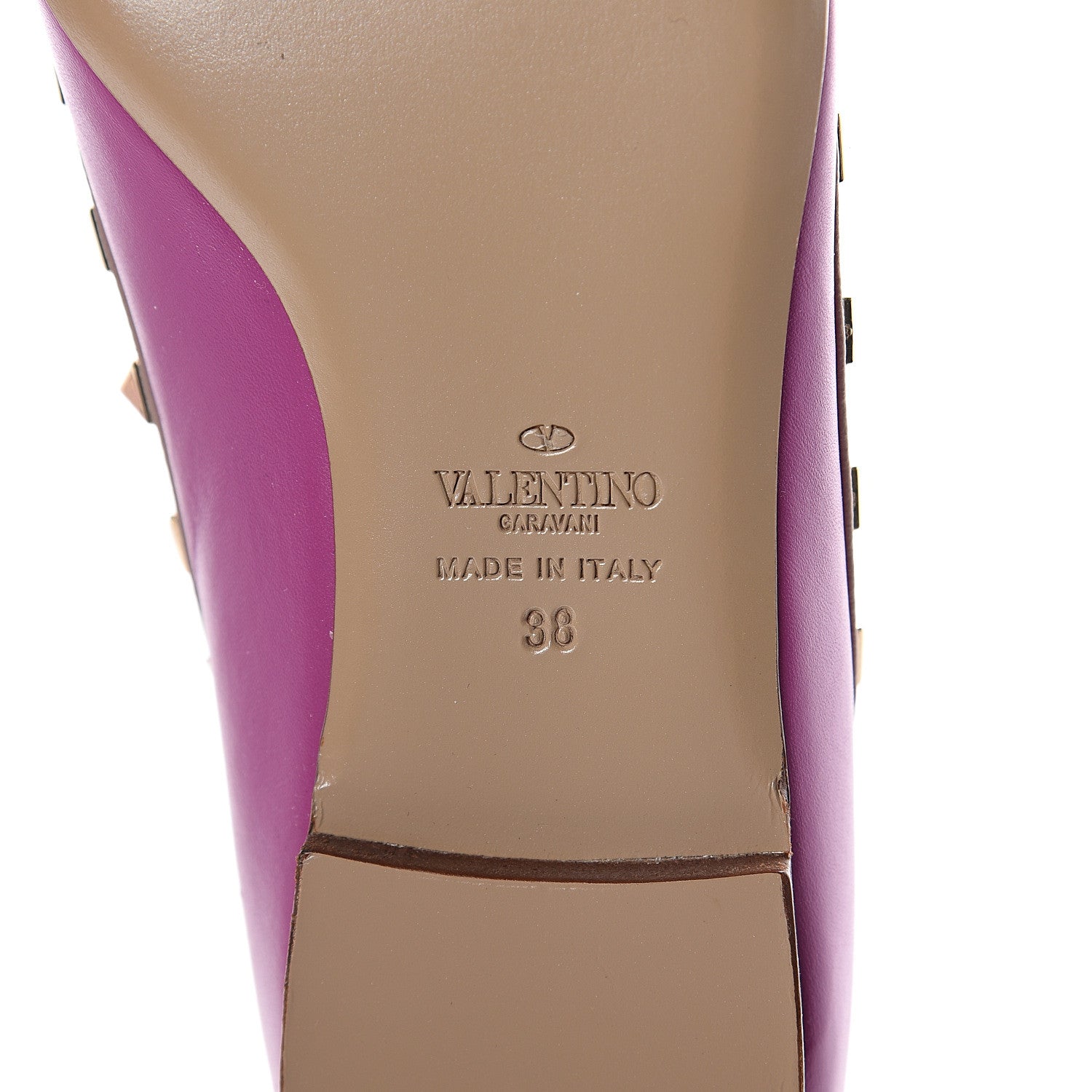 Valentino Garavani Nappa Rockstud Ballerina Flats 38 Purple Violet Poudre 6 of 7