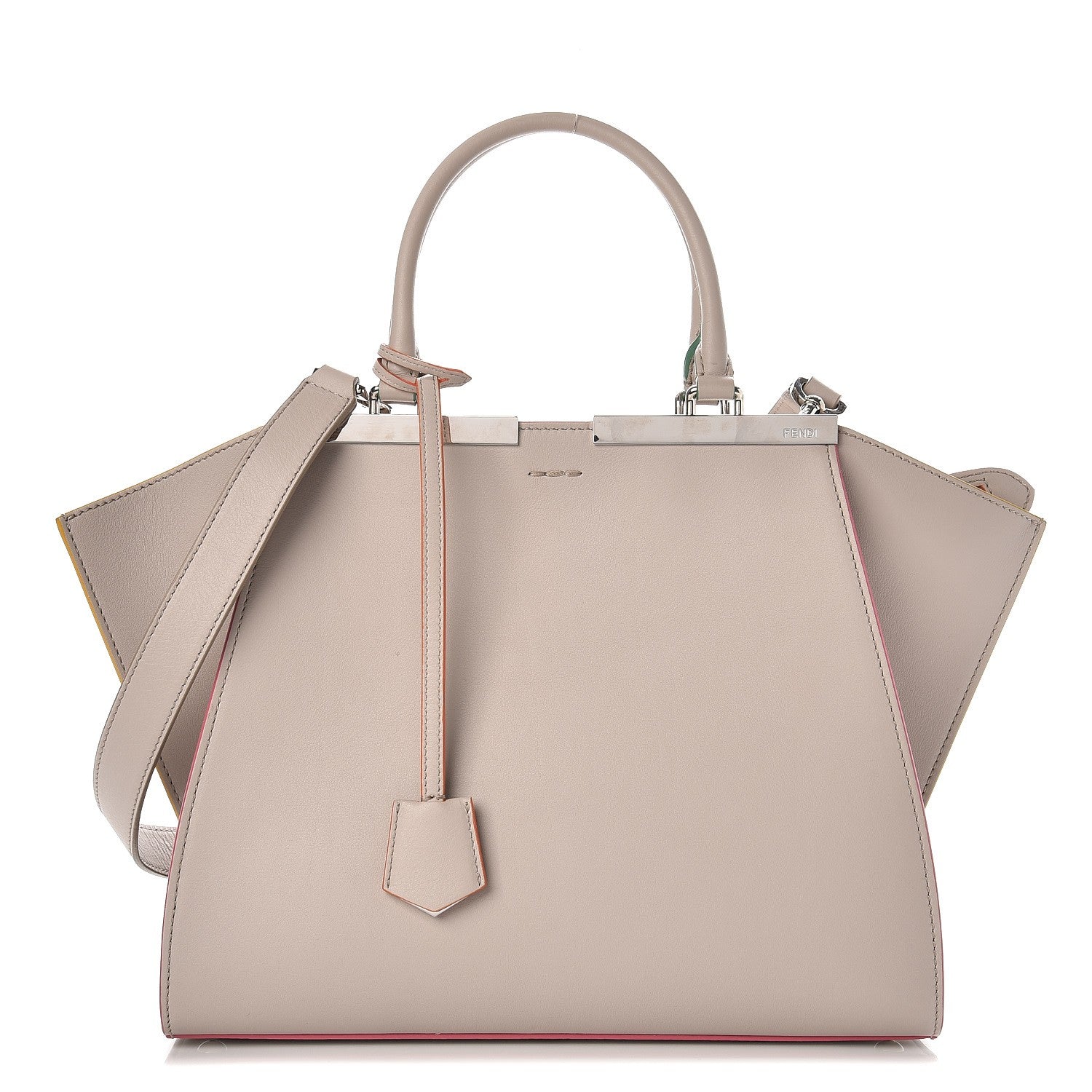 Fendi Vitello Dolce Petite 3Jours Tote Grigio Polvere 1 of 8