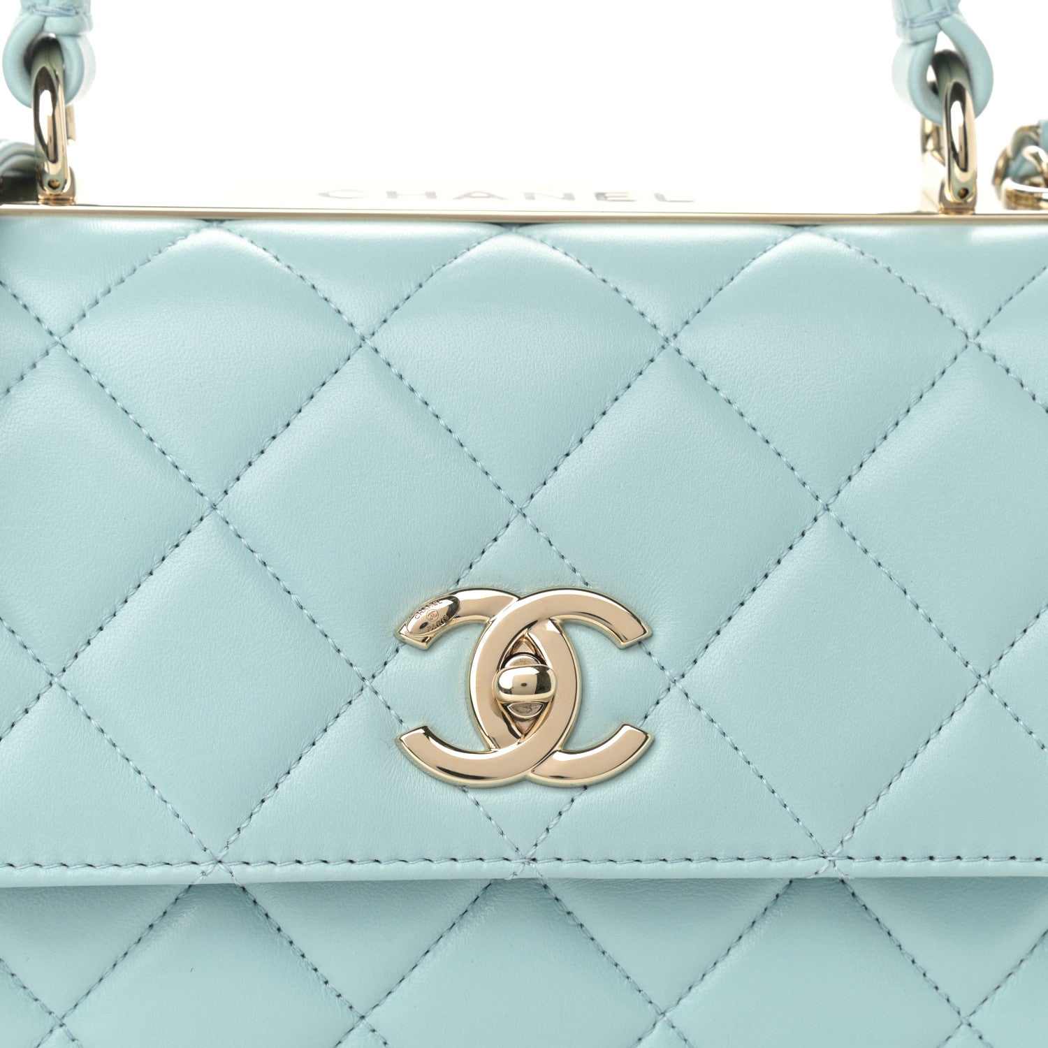 Chanel Lambskin Quilted Small Trendy CC Flap Dual Handle Bag Light Blue 8 of 12