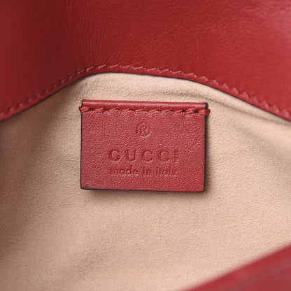 Gucci Calfskin Matelasse Super Mini GG Marmont Shoulder Bag Hibiscus Red 6 of 11