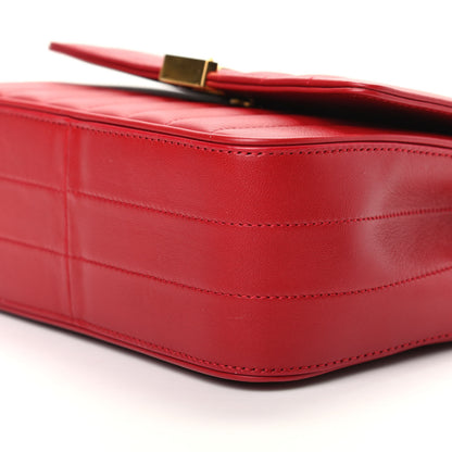 Saint Laurent Lambskin Matelasse Monogram Medium Vicky Chain Bag Rouge Eros 9 of 9