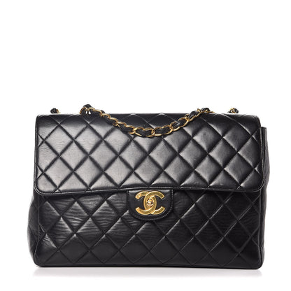 Chanel Lambskin Quilted Jumbo Single Flap Black 1 of 12
