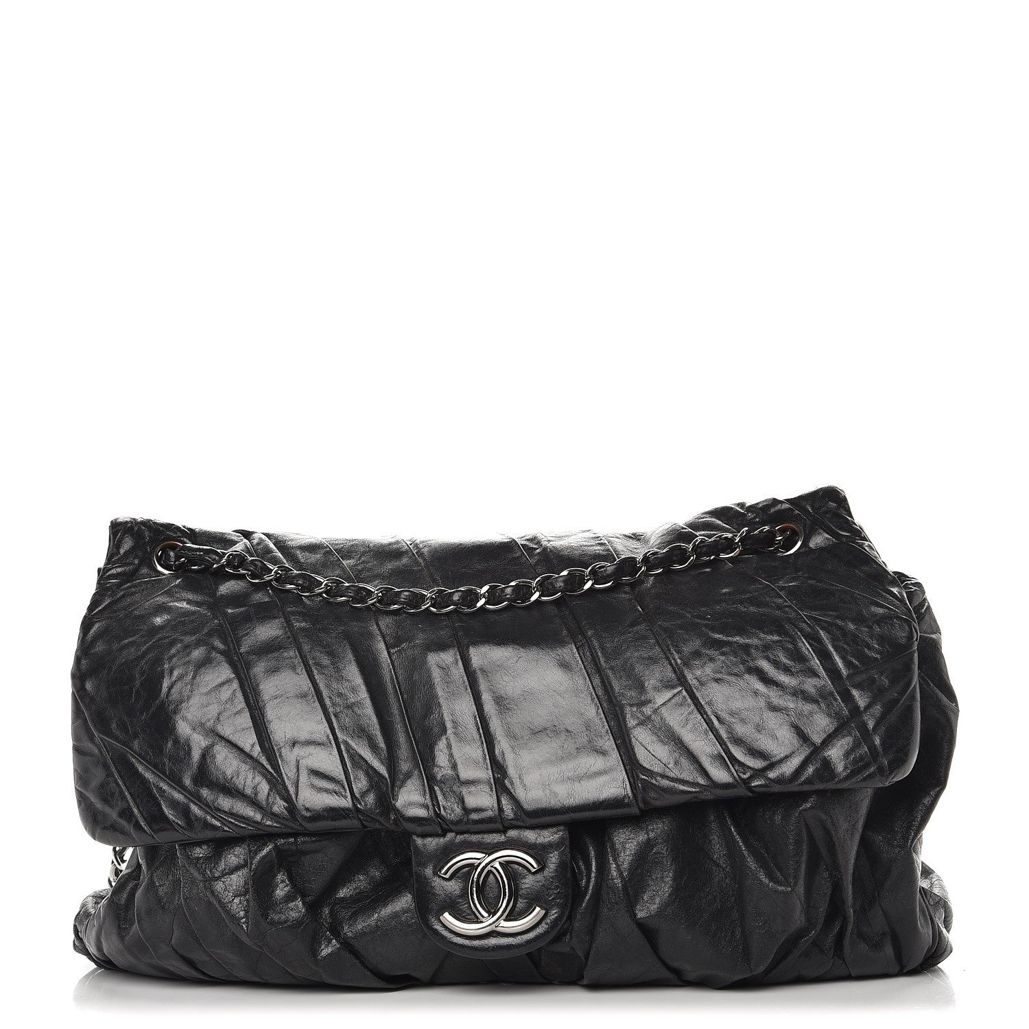 Chanel Glazed Calfskin Twisted Maxi Flap Black 1 of 14