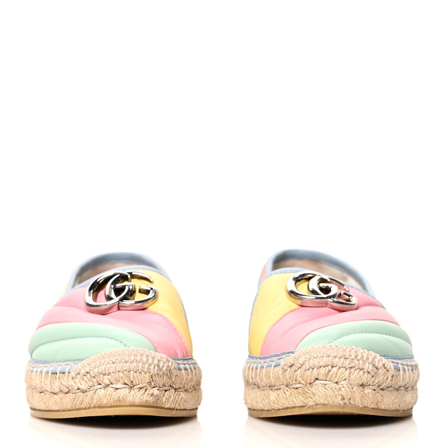 Gucci Nappa Matelasse Diagonal GG Marmont Espadrilles 36 Multicolor Pastel 2 of 7