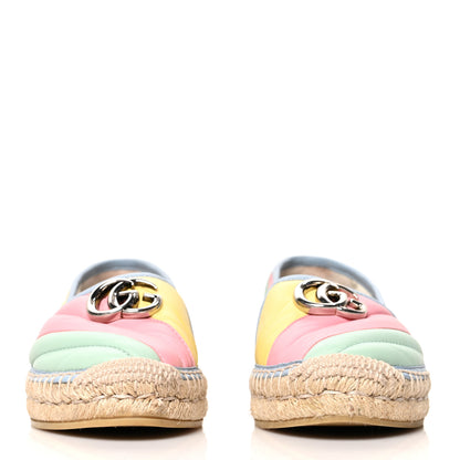 Gucci Nappa Matelasse Diagonal GG Marmont Espadrilles 36 Multicolor Pastel 2 of 7