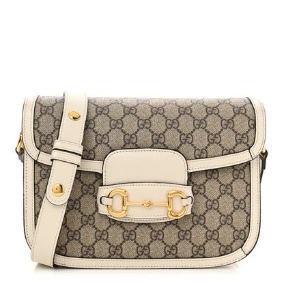 Gucci GG Supreme Monogram Horsebit 1955 Shoulder Bag Beige Mystic White 1 of 17