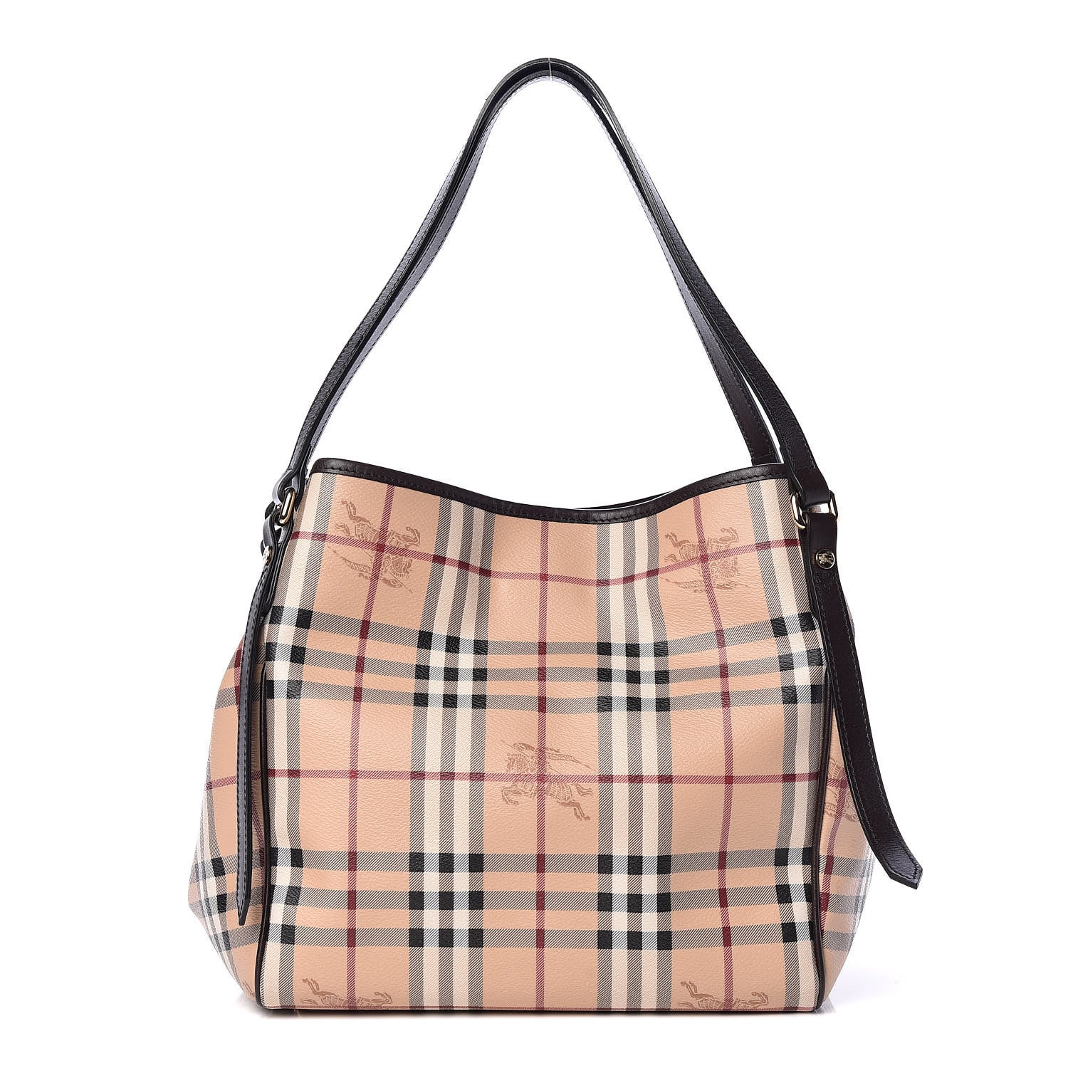 Burberry Haymarket Check Small Canterbury Tote Chocolate 1 of 9