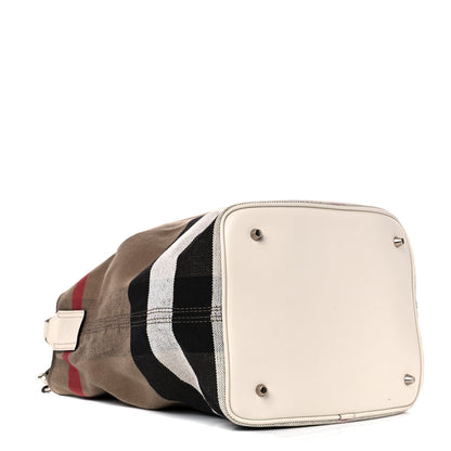 Burberry Canvas Mega Check Medium Susanna Hobo White 4 of 15