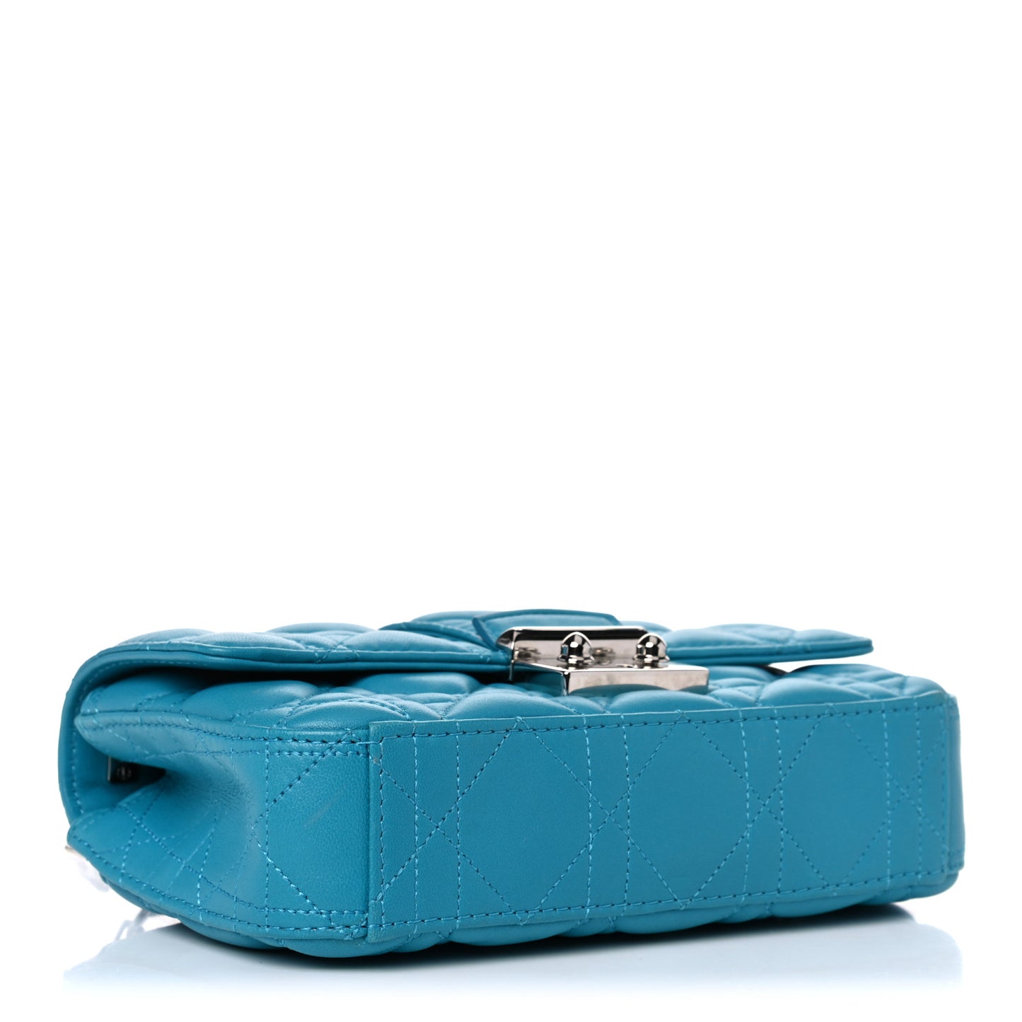 Lambskin Cannage Mini New Lock Pouch Blue