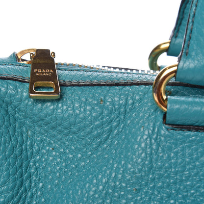 Prada Vitello Daino Shopping Satchel Voyage Turchese 18 of 22