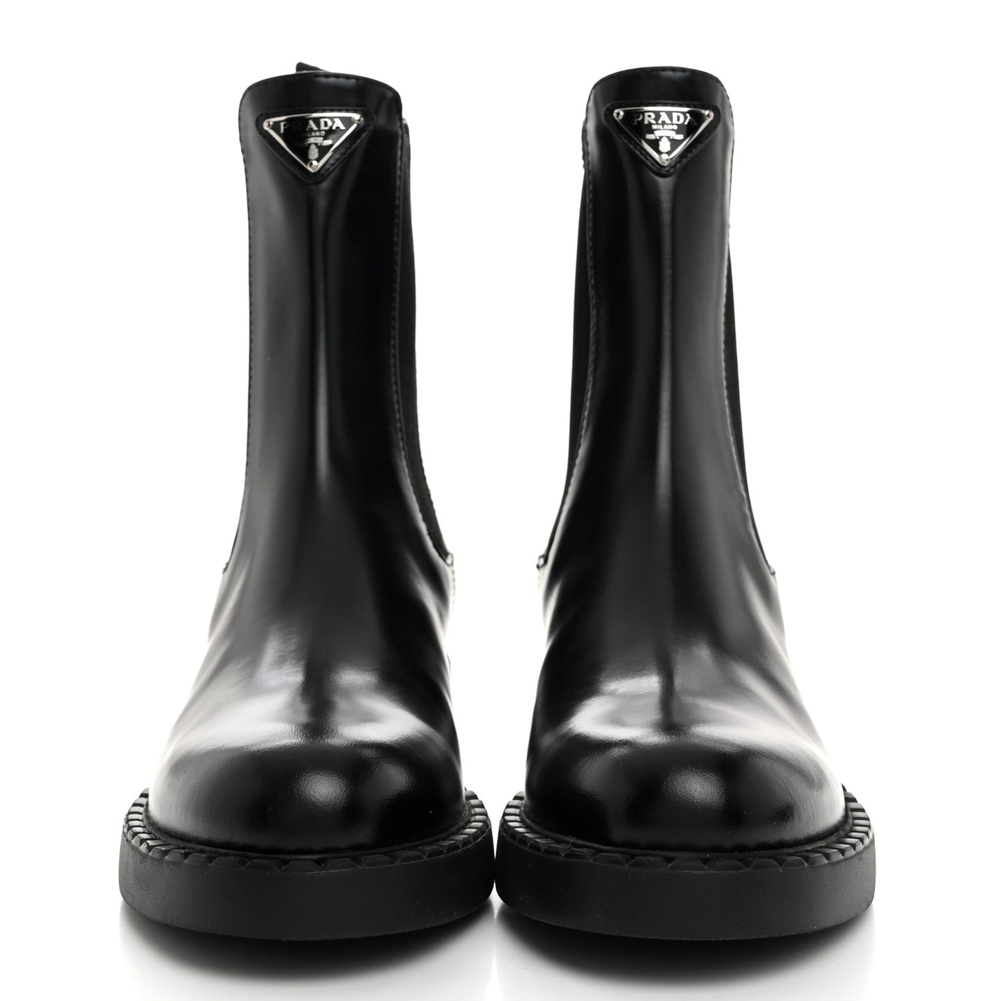 Spazzolato Metal Triangle Logo 50mm Chelsea Boots 38 Black