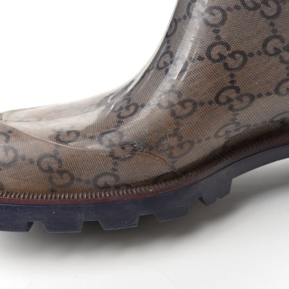 Gucci Rubber Monogram Edinburg Rain Boots 36 Transparent Blue 9 of 11