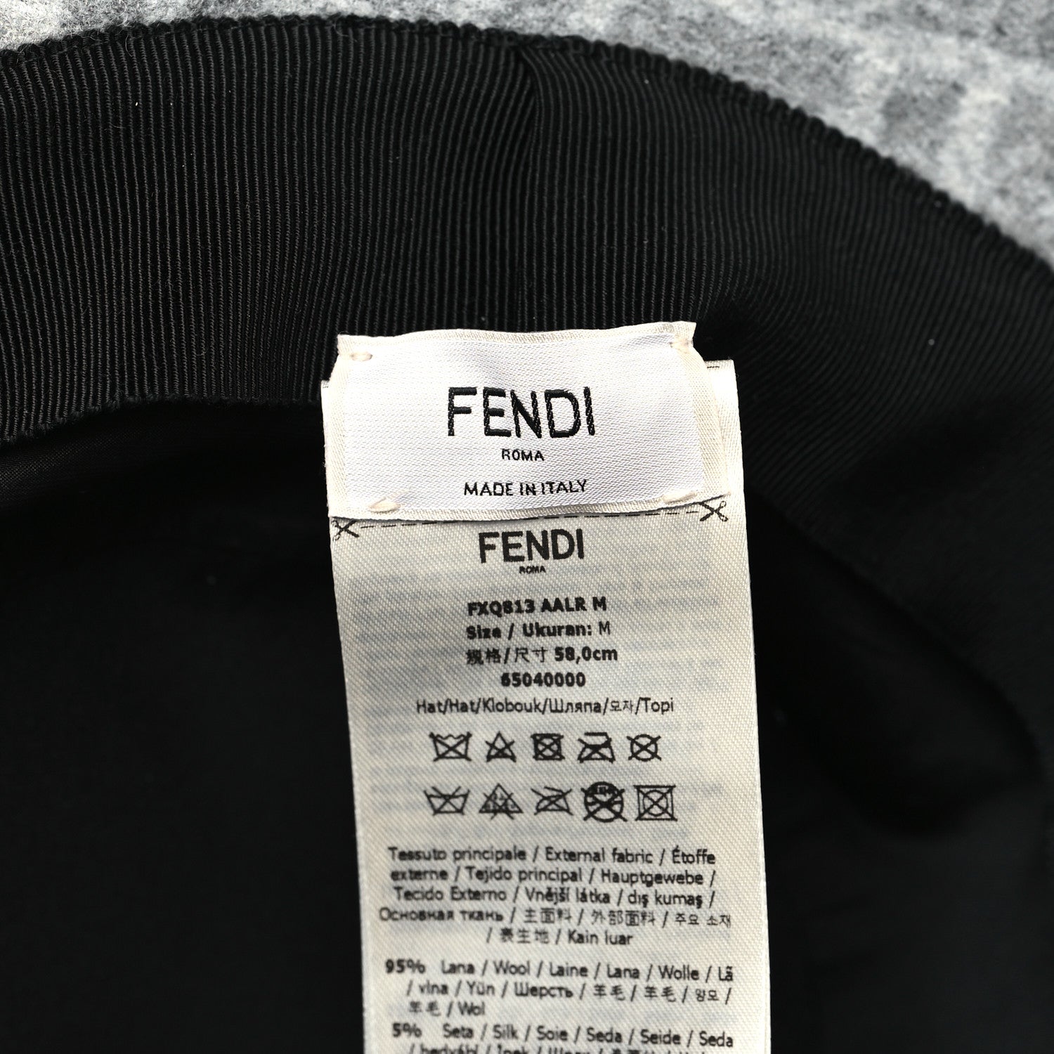 Fendi Wool Silk FF Bucket Hat M Grey 6 of 6