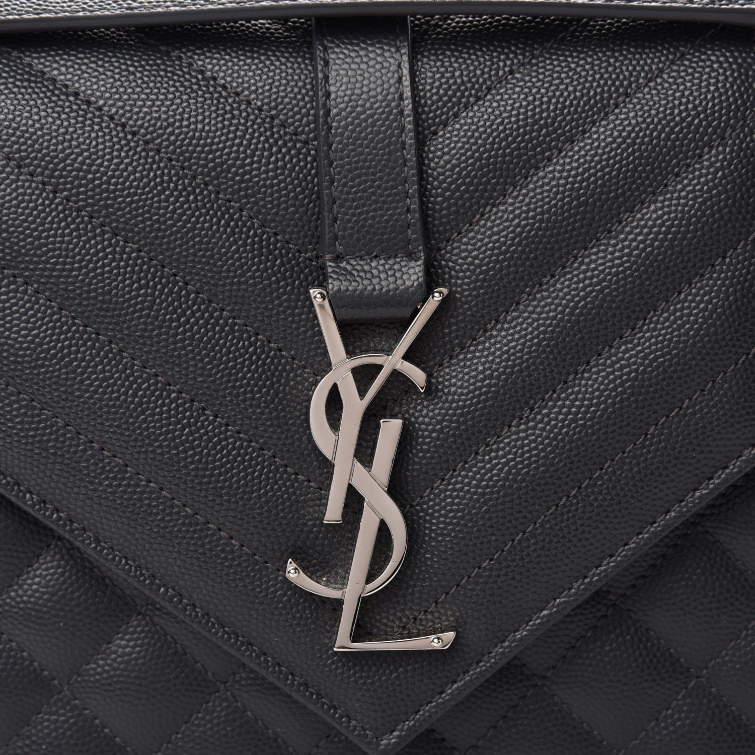 Saint Laurent Grain De Poudre Textured Mixed Matelasse Triquilt Medium Monogram Satchel Deep Marine 10 of 11