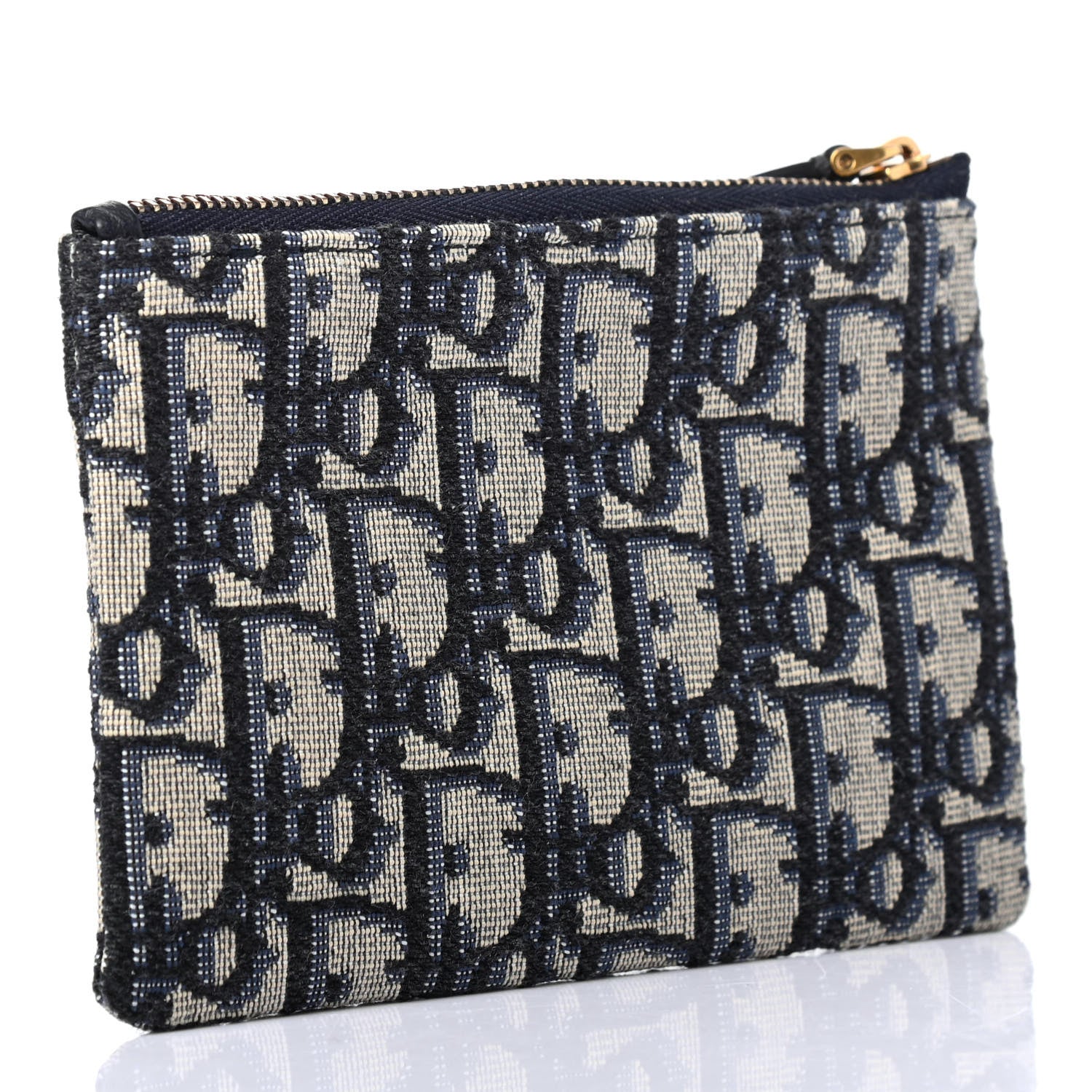 Christian Dior Oblique Zipped Card Holder Blue 2 of 4