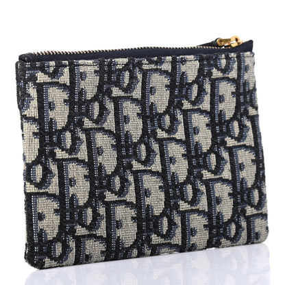 Christian Dior Oblique Zipped Card Holder Blue 2 of 4