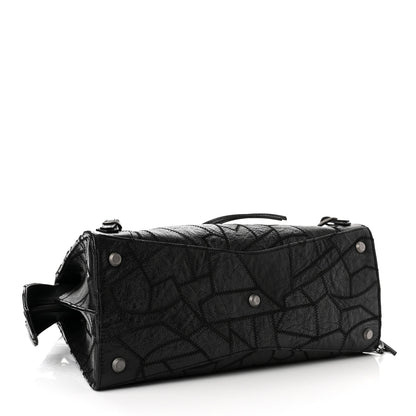 Balenciaga Calfskin Patchwork Stitched Neo Classic Silver Hardware City Black 4 of 10