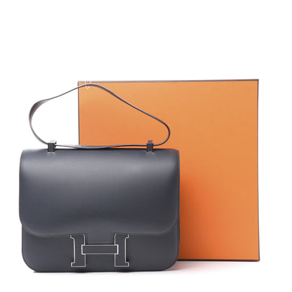 Hermes Veau Sombrero Constance Cartable 29 Bleu Obscur 17 of 17