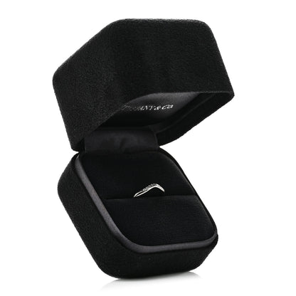 Tiffany Platinum Diamond Elsa Peretti Curved Wedding Band Ring 48 4.5 6 of 6