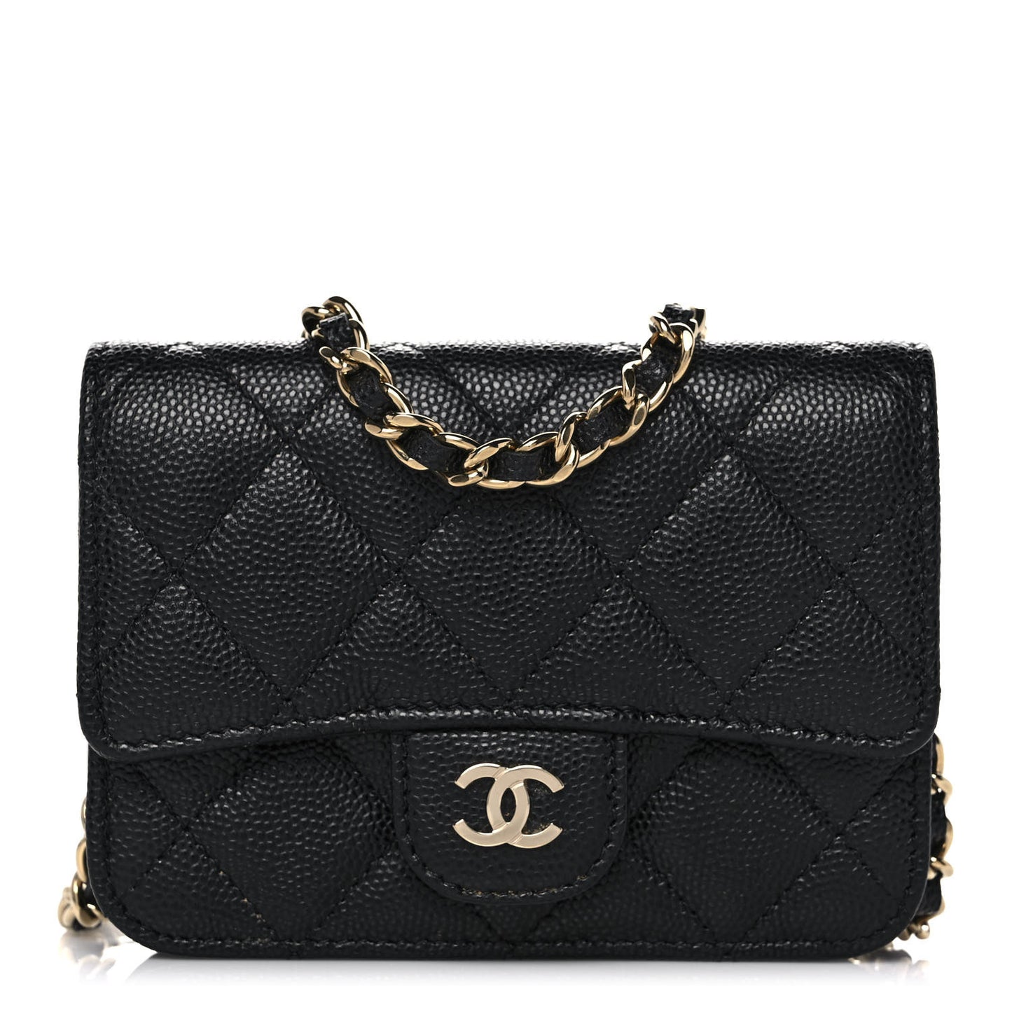 Caviar Quilted Mini Chain Bag Black