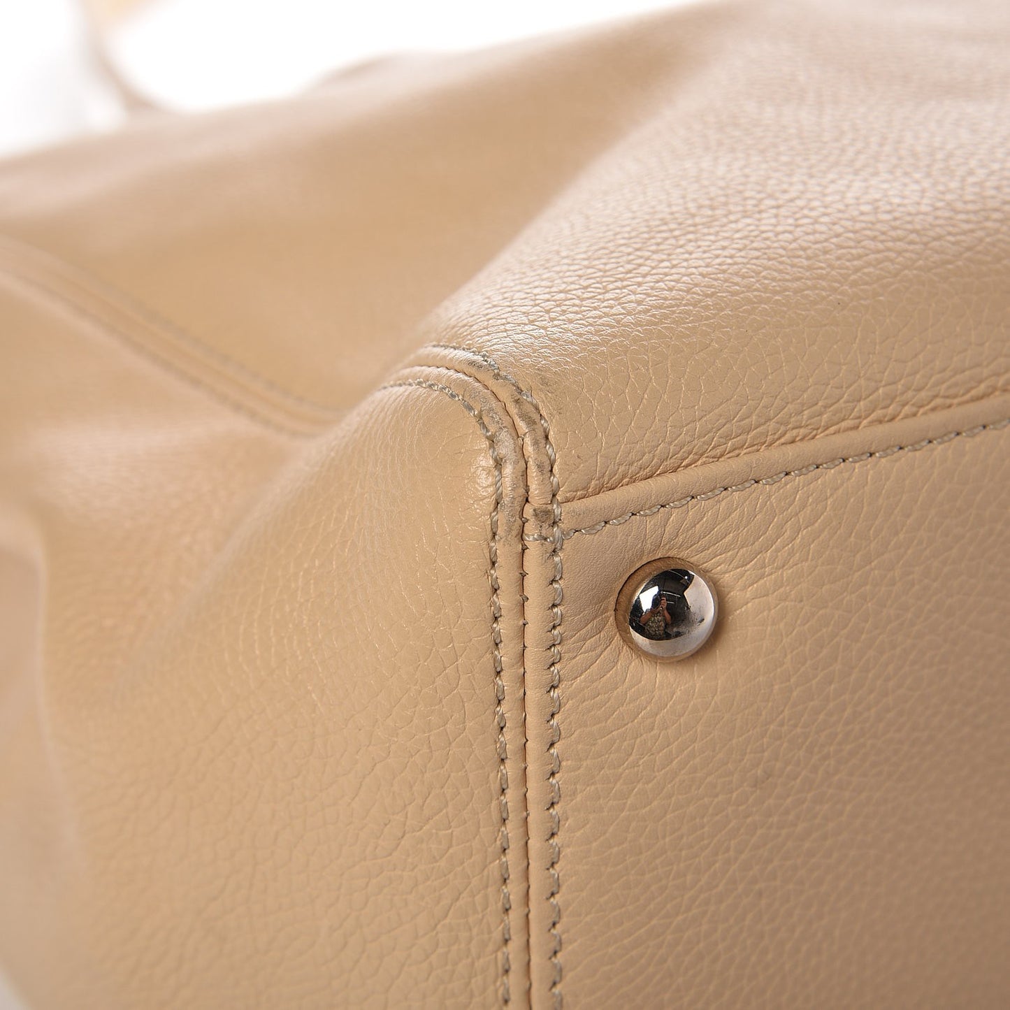 Calfskin Cerf Executive Shopper Tote Light Beige