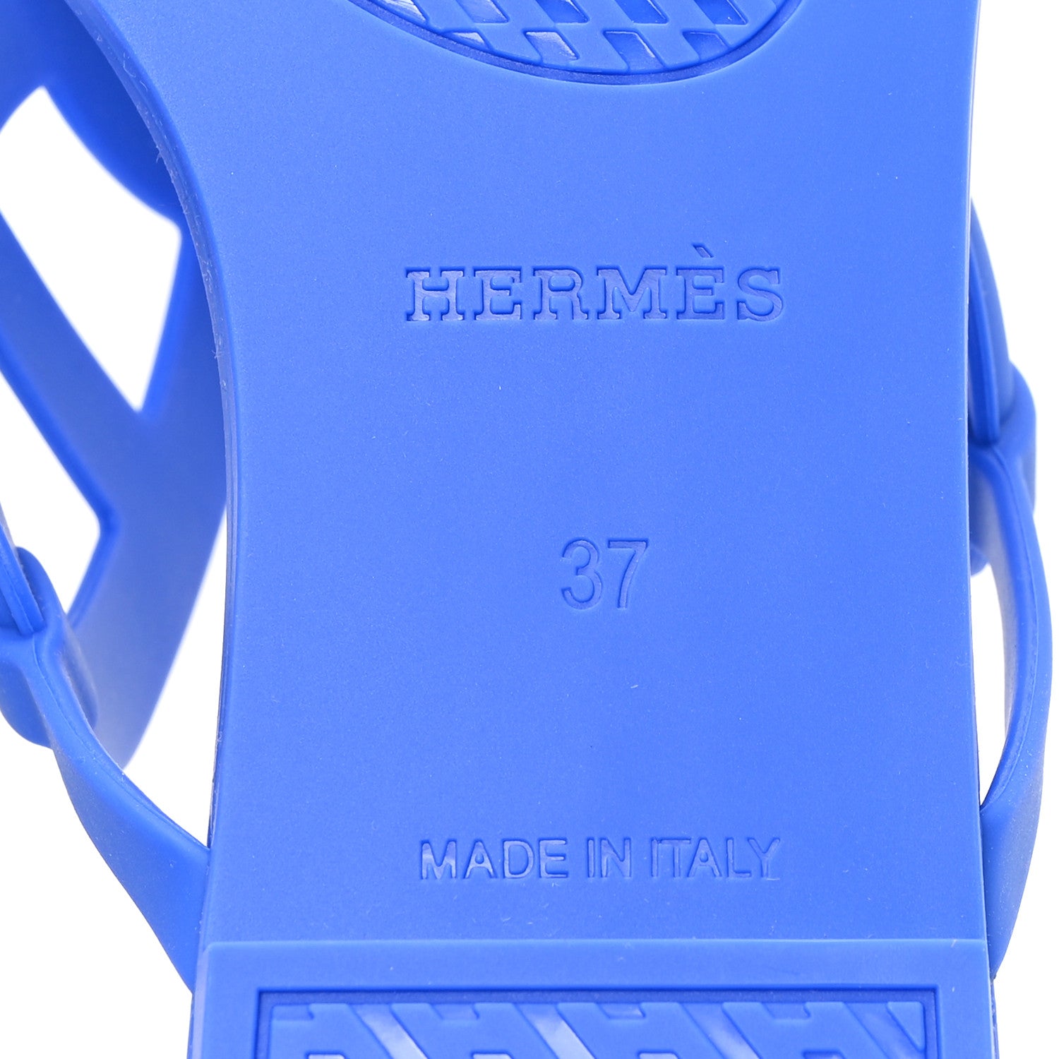 Hermes Rubber Womens Egerie Sandals  37 Bleu Outremer 7 of 10