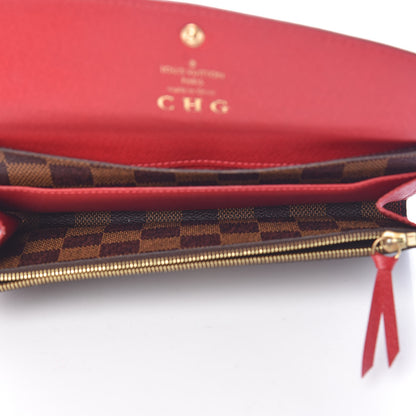 Louis Vuitton Damier Ebene Emilie Wallet Red 5 of 10