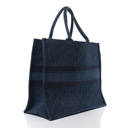 Christian Dior Oblique Denim Book Tote Denim Blue 2 of 13