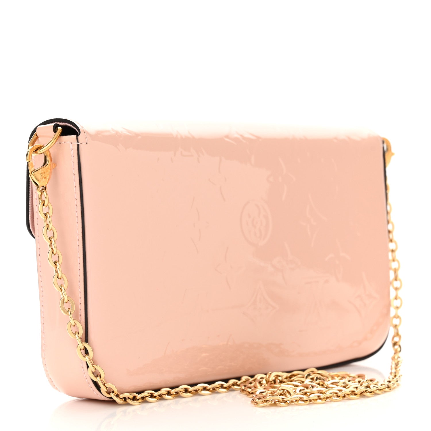 Louis Vuitton Vernis Felicie Chain Wallet Rose Ballerine 4 of 12