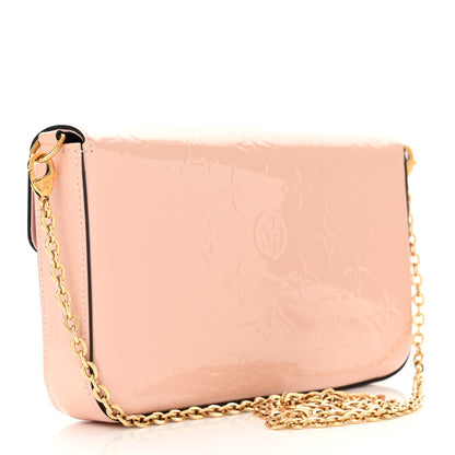 Louis Vuitton Vernis Felicie Chain Wallet Rose Ballerine 4 of 12