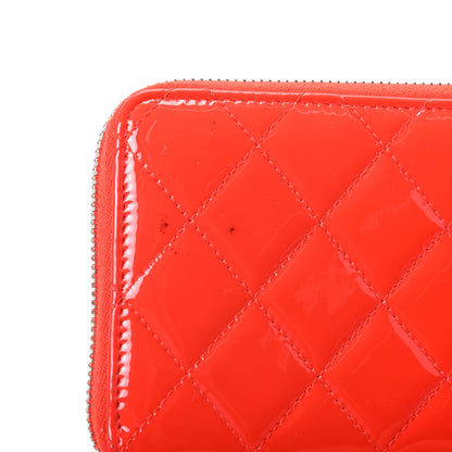 Chanel Patent Quilted Zip Wallet Red 11 of 11