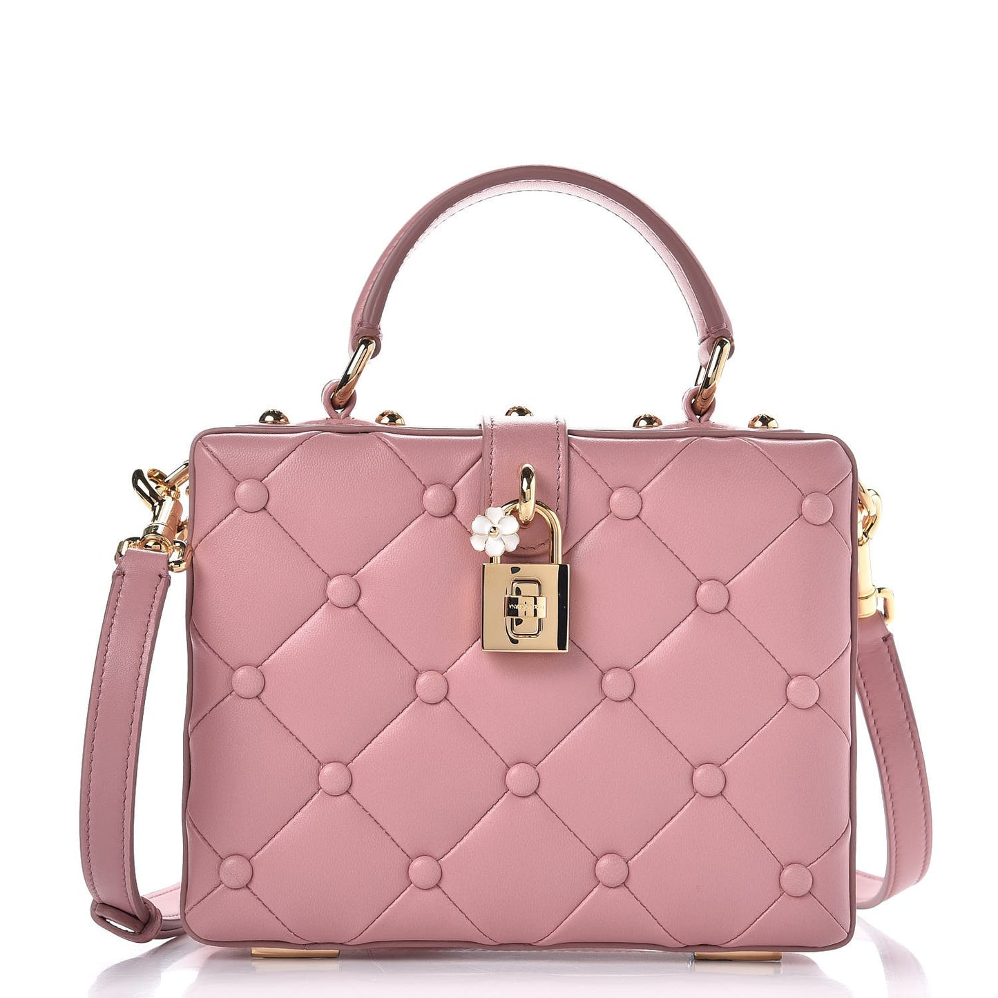 Lambskin Quilted Box Bag Pink