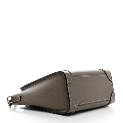 Celine Drummed Calfskin Nano Luggage Souris 4 of 13