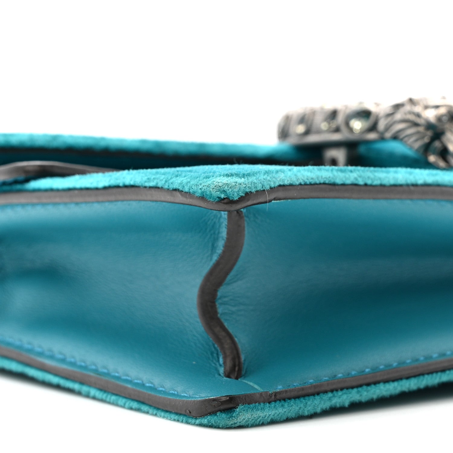 Gucci Velvet Super Mini Dionysus Shoulder Bag Pavone Cyan 8 of 11