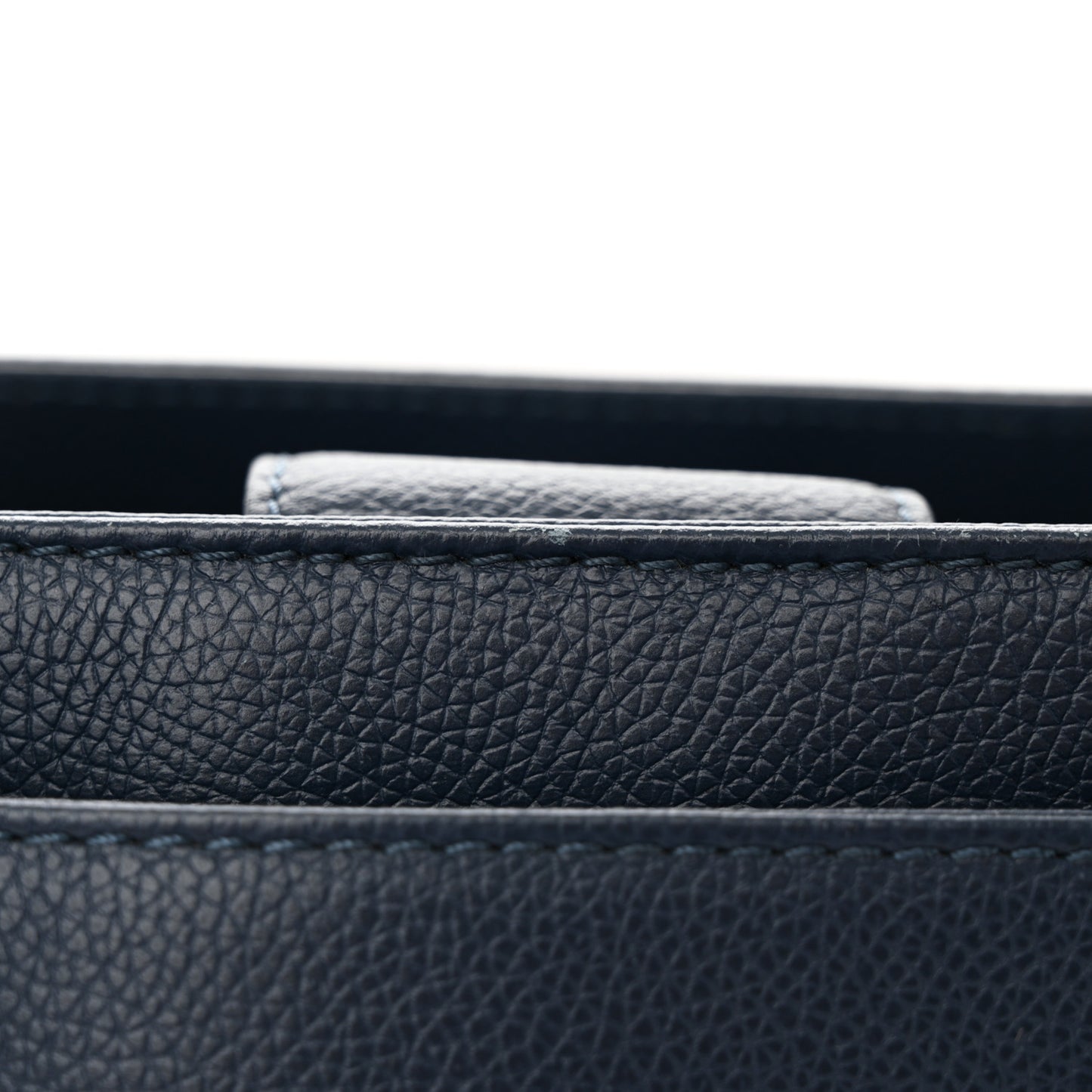 Calfskin Cerf Executive Shopper Tote Blue