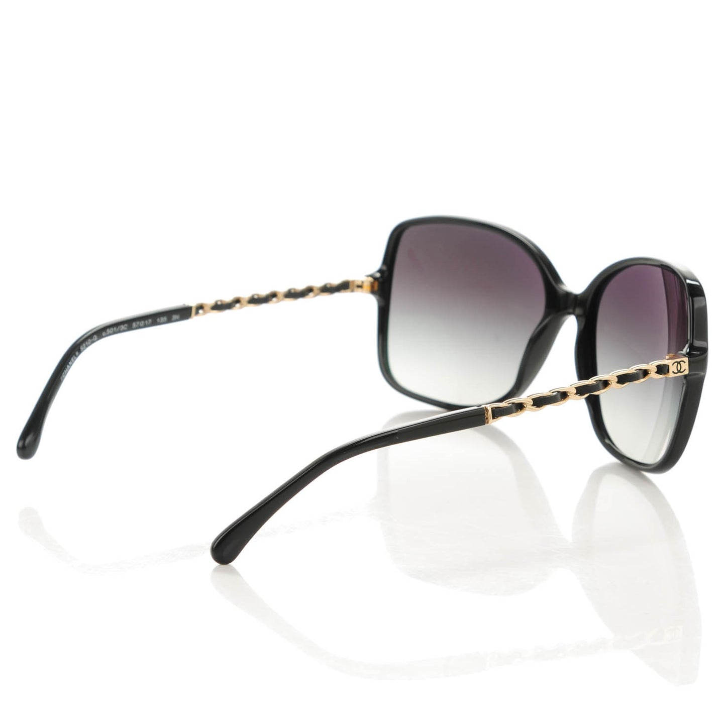 Lambskin Square Chain Sunglasses 5210-Q Black