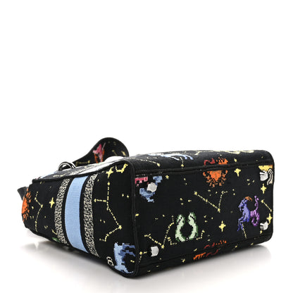Christian Dior Canvas Pixel Zodiac Embroidered Medium Lady D-Lite Nero Multicolor 4 of 10