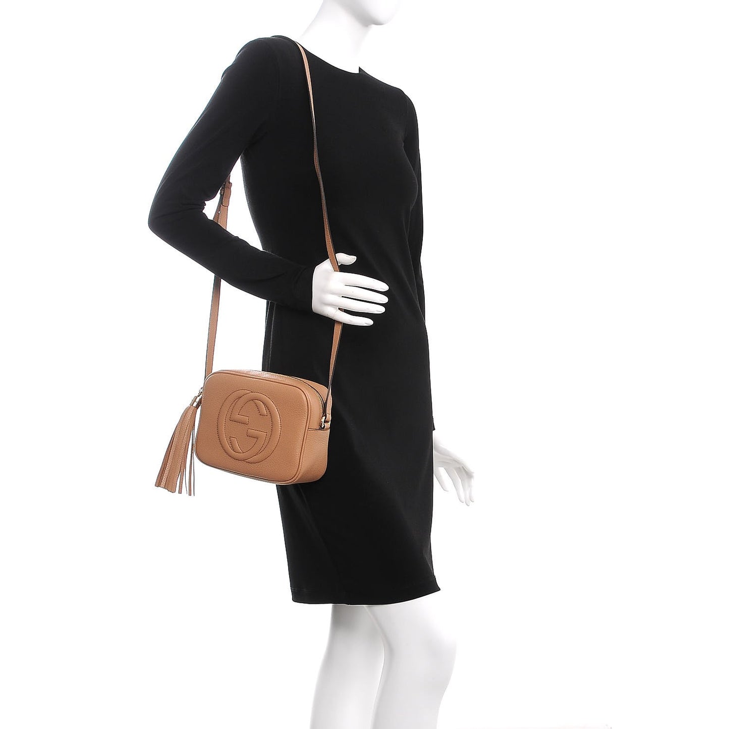 Pebbled Calfskin Small Soho Disco Bag Camelia