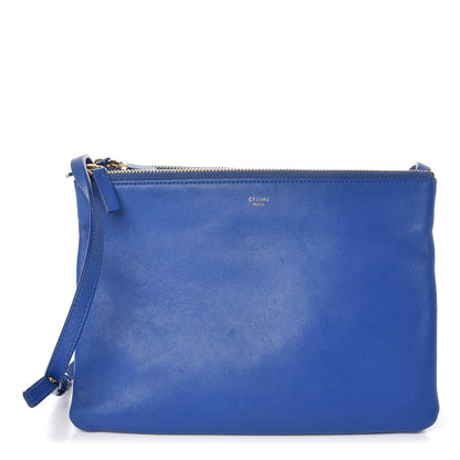 Celine Lambskin Large Trio Crossbody Bag Deep Blue 1 of 12
