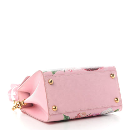 Dolce & Gabbana Vitello Peonie Printed Welcome Satchel Pink 4 of 9