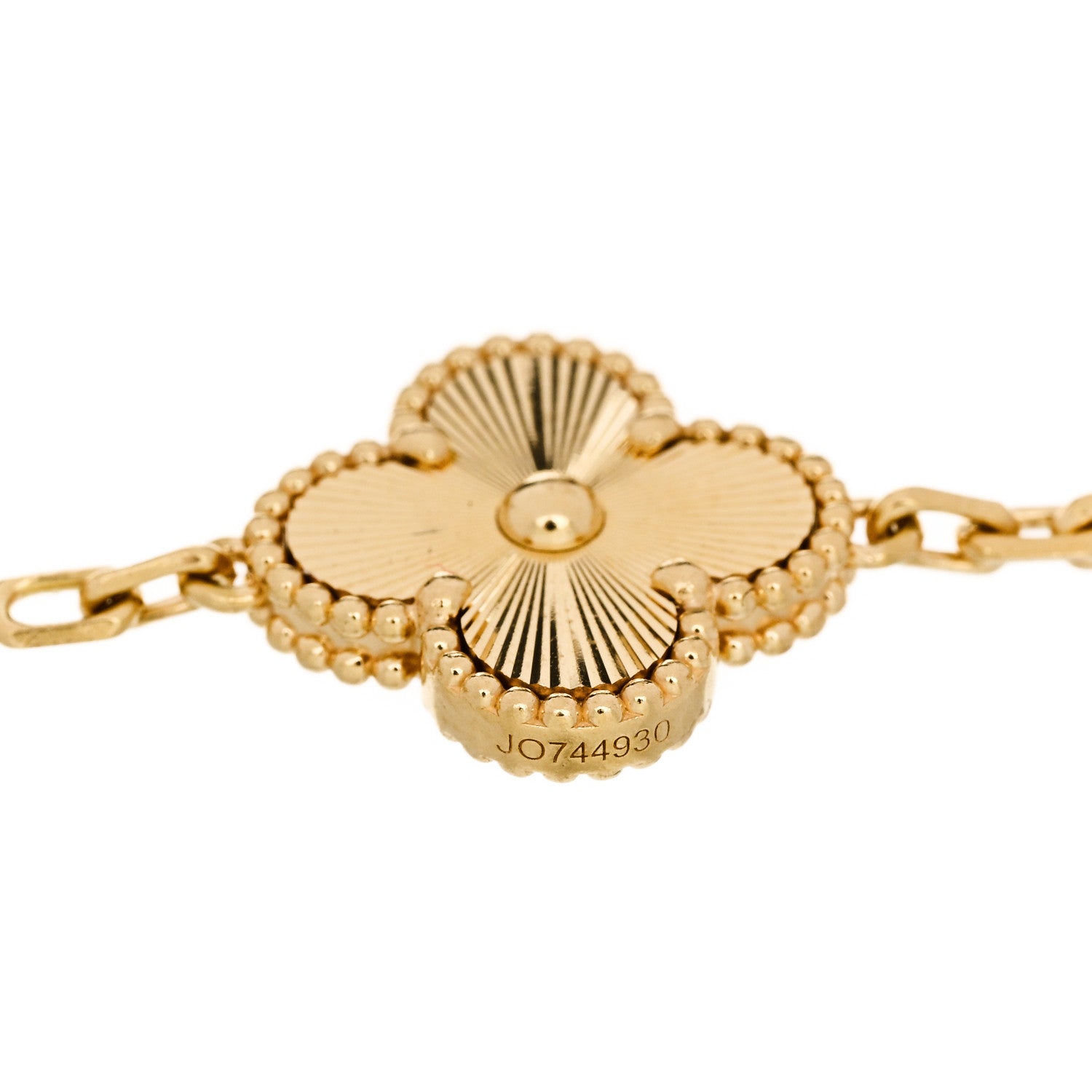 Van Cleef & Arpels 18K Yellow Gold 5 Motifs Guilloche Vintage Alhambra Bracelet 3 of 5