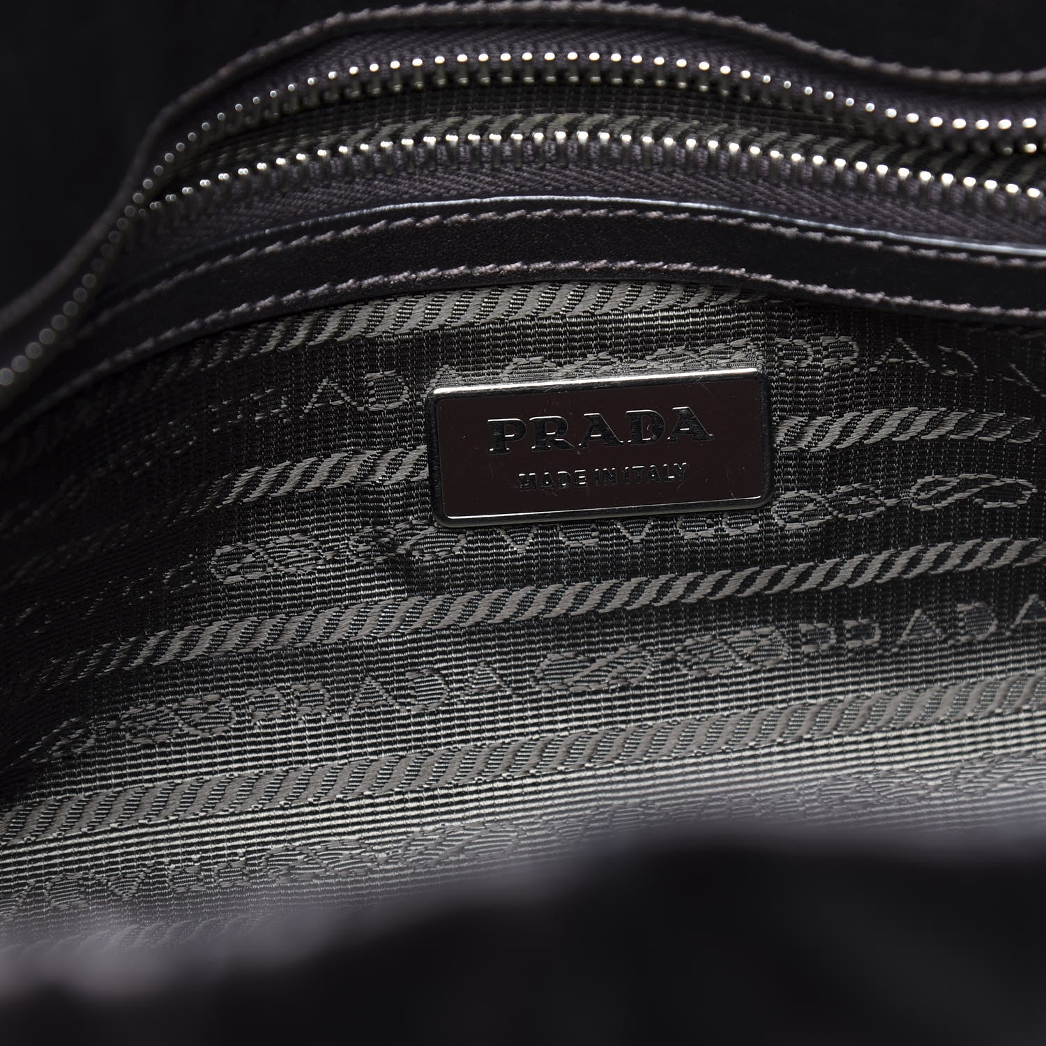 Prada Nappa Dressy Gaufre Foldover Pushlock Satchel Black 7 of 8