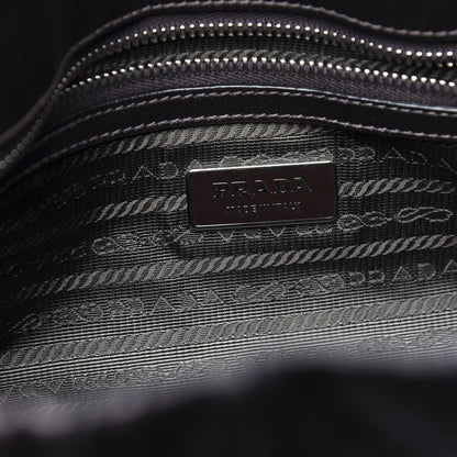 Prada Nappa Dressy Gaufre Foldover Pushlock Satchel Black 7 of 8