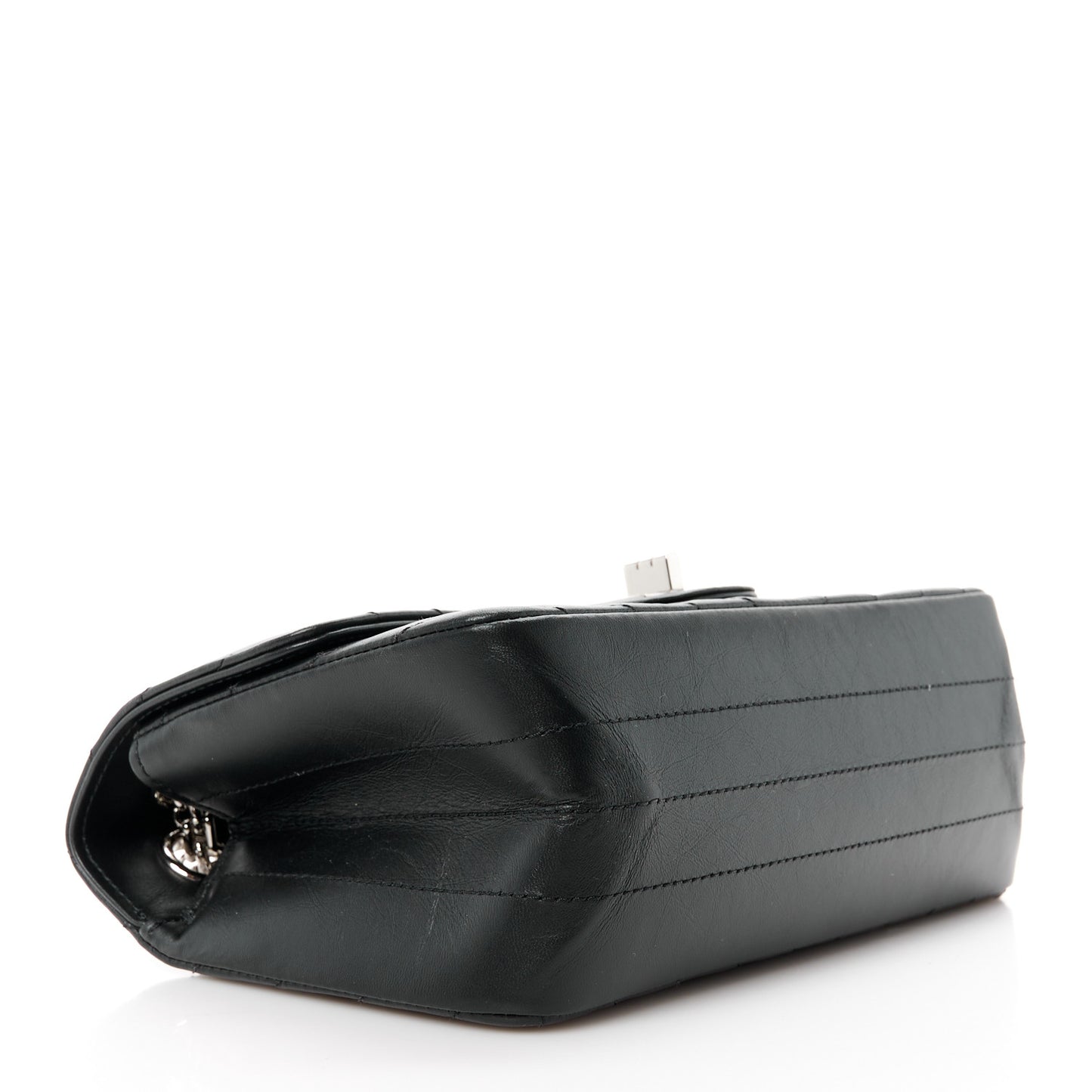 Aged Calfskin Chevron Quilted 2.55 Reissue Mini Flap Black