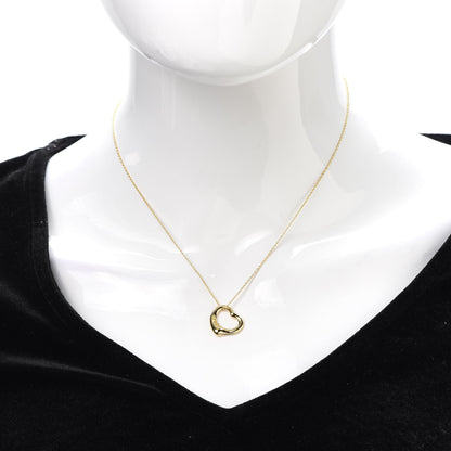 Tiffany 18K Yellow Gold Yellow Diamond 16mm Elsa Peretti Open Heart Pendant Necklace 2 of 6