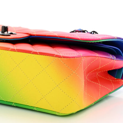 Chanel Calfskin Quilted Medium Rainbow Double Flap Multicolor 10 of 11