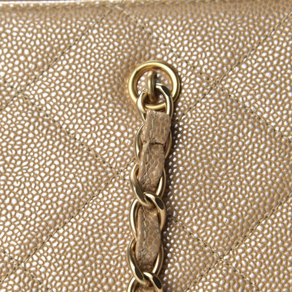Chanel Metallic Caviar Quilted Shopping Tote Beige 8 of 13