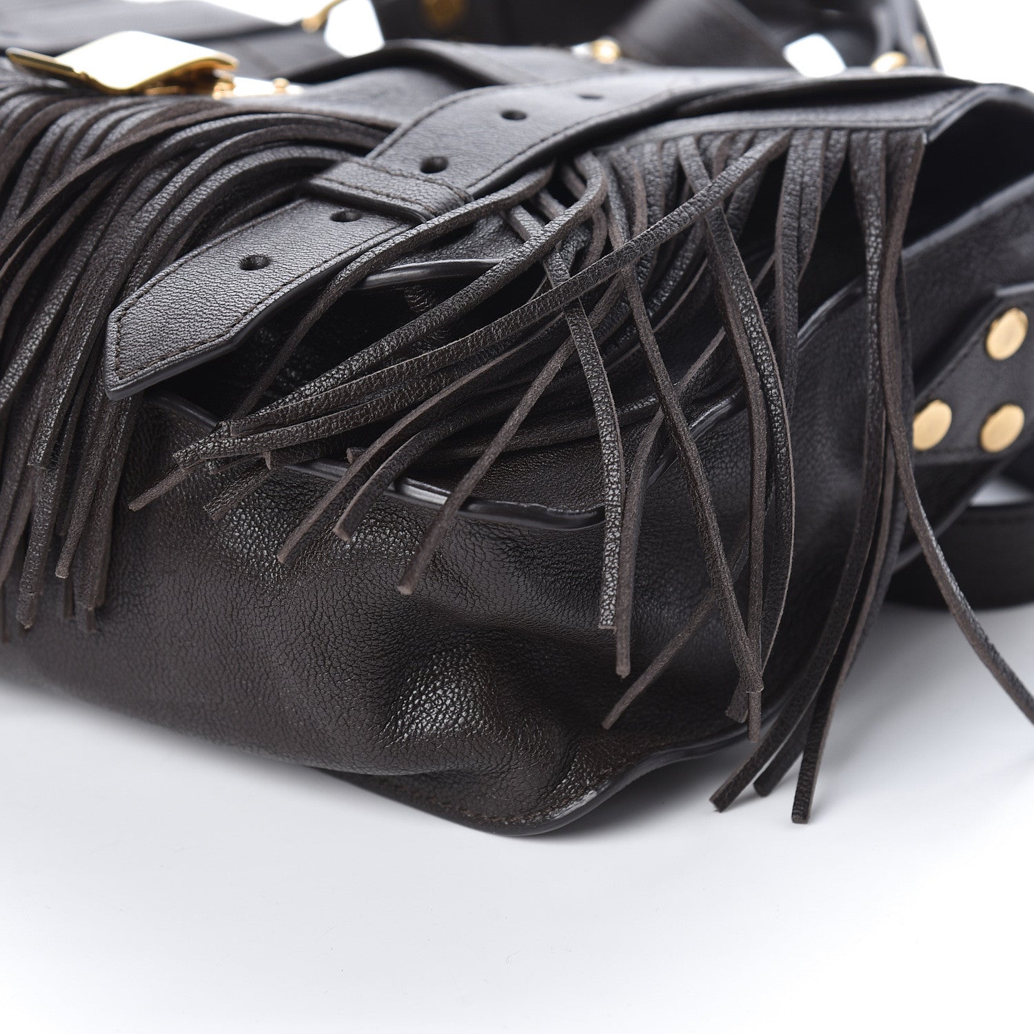 Proenza Schouler Lambskin Tiny Fringe Lux PS1 Satchel Dark Chocolate 9 of 10