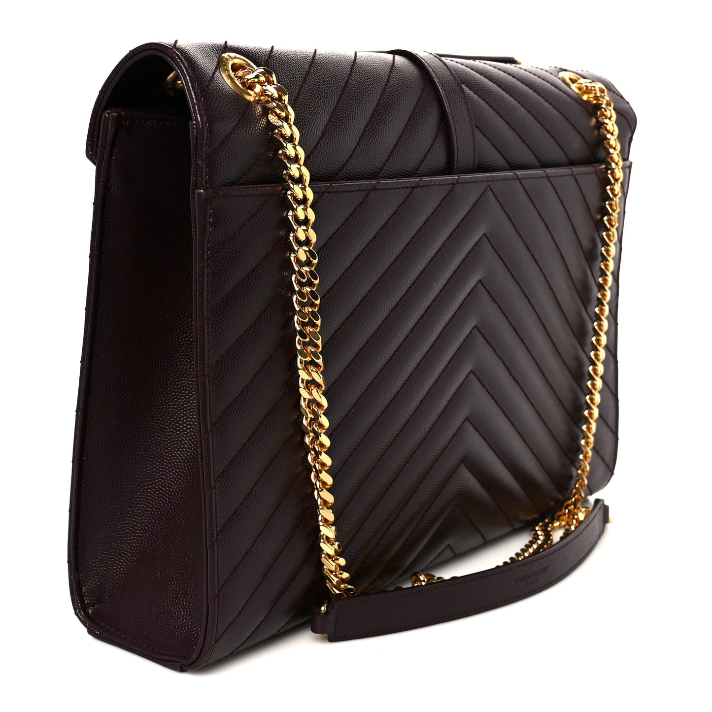 Grain De Poudre Matelasse Chevron Large Monogram Satchel Amaranto
